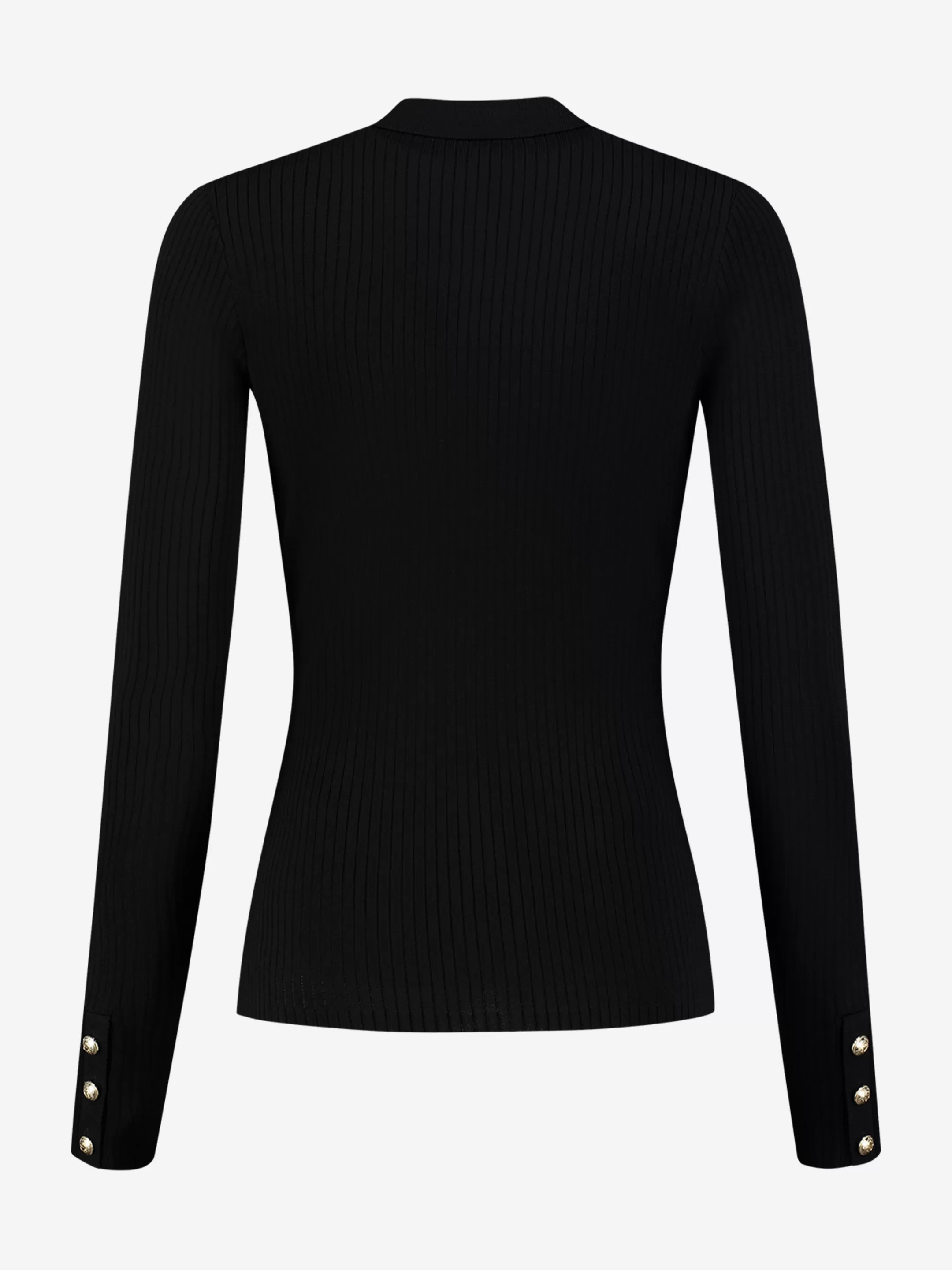 Shop NIKKIE Rib Top with V-neckline Black