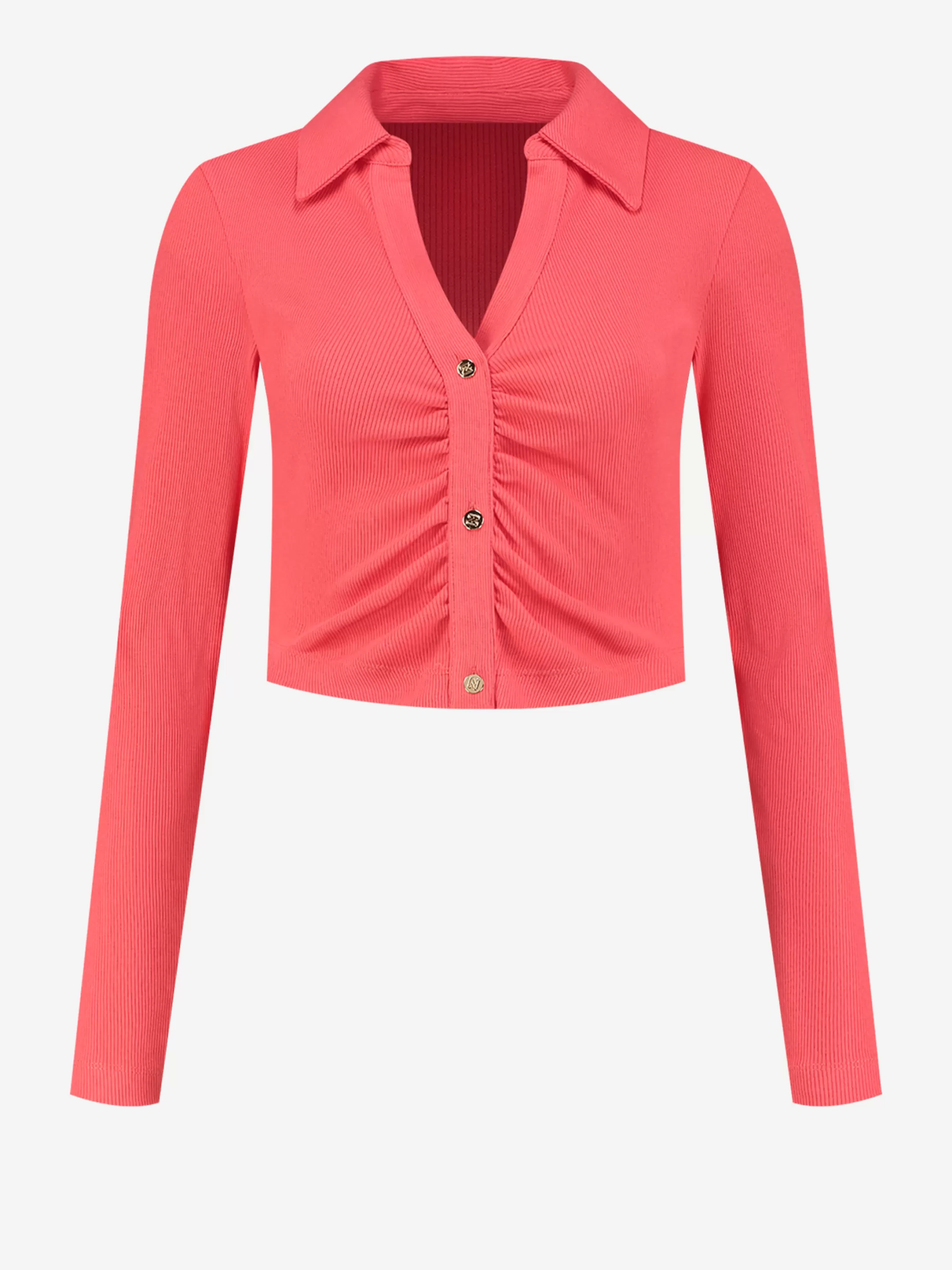 Outlet NIKKIE Ribbed top with col Electric