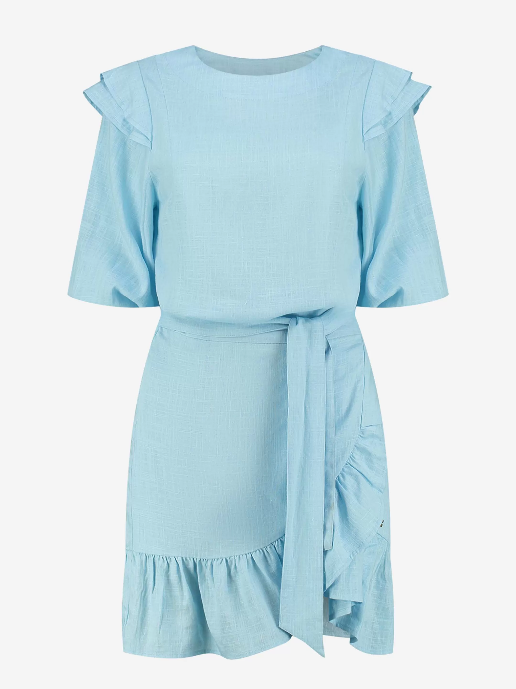 Online NIKKIE Ruffles dress with wrap skirt Light Dresden Blue