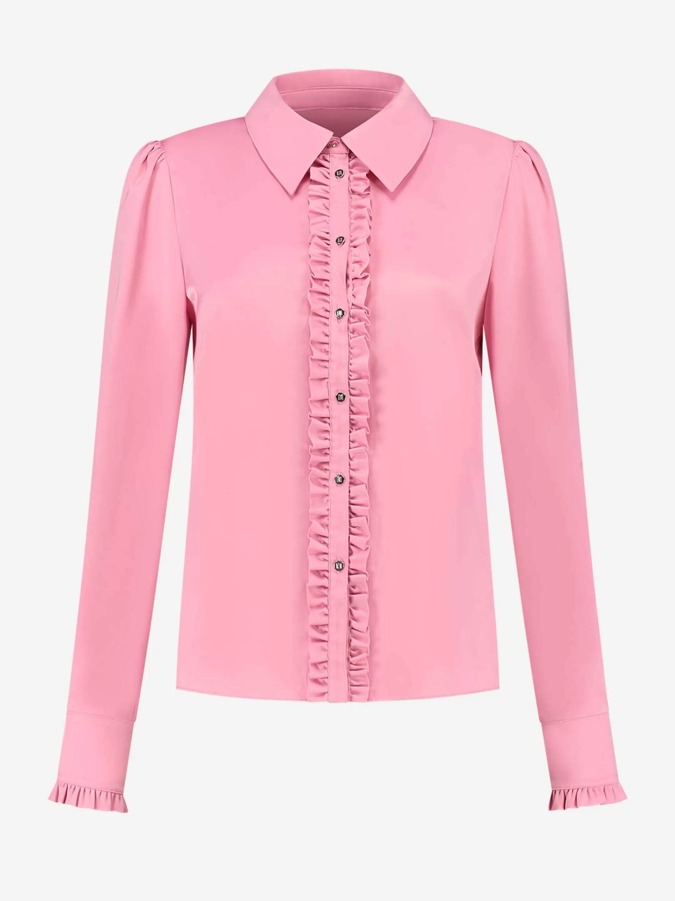 Cheap NIKKIE Satin look blouse with ruffles Light Pink