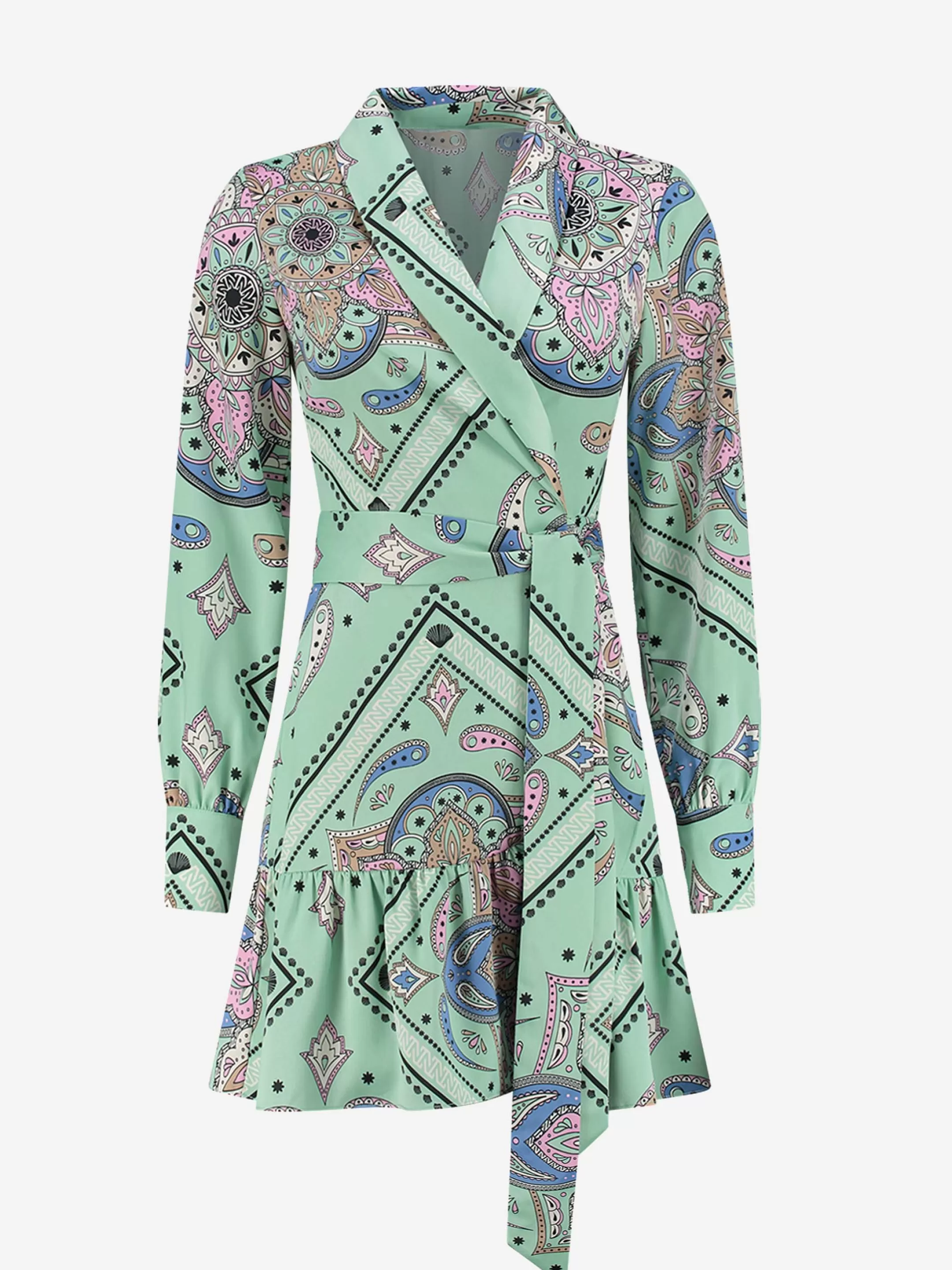 Hot NIKKIE Satin look wrap dress Mint