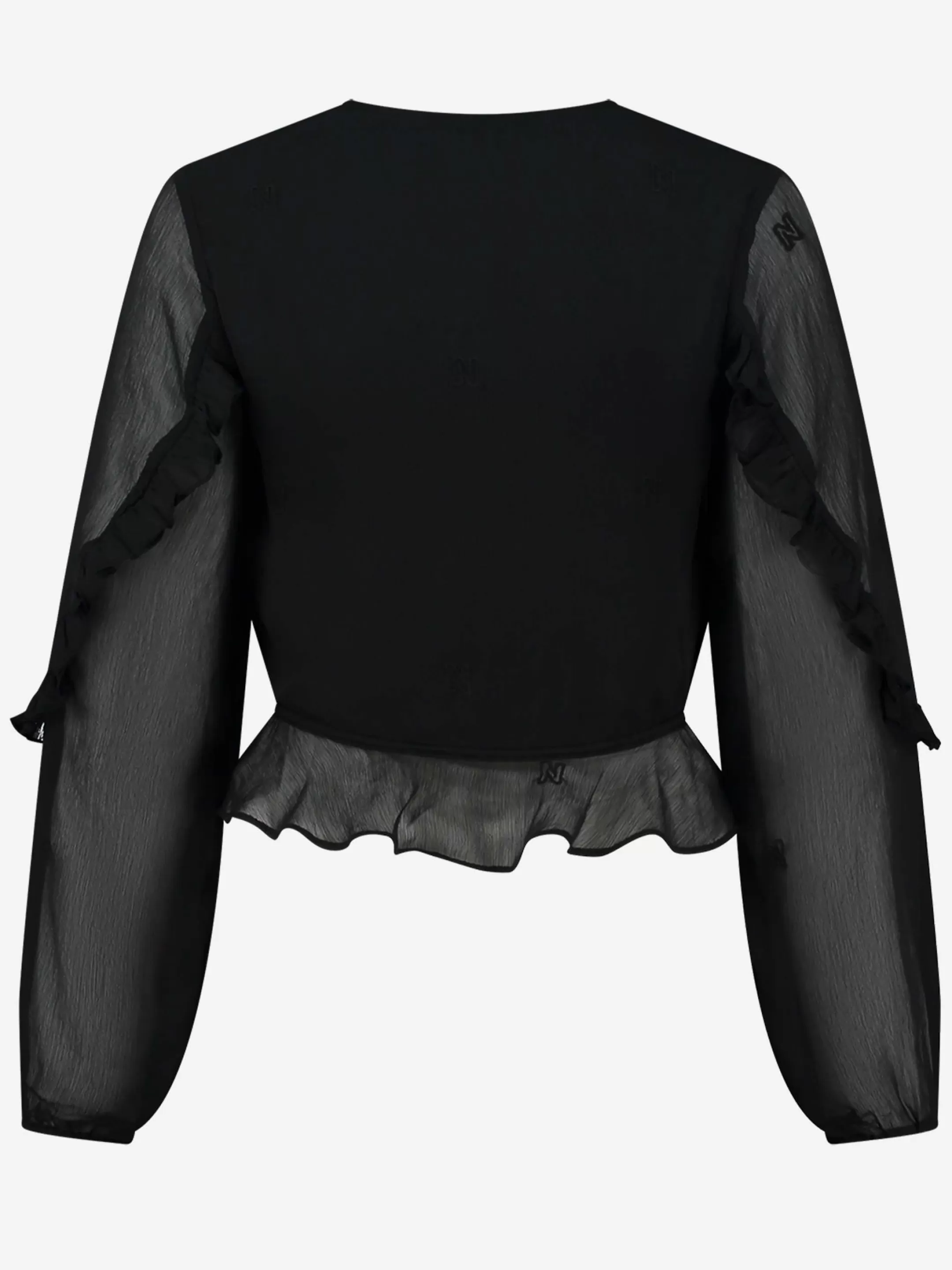 Outlet NIKKIE Semitransparent Blouse with ruffles   Black