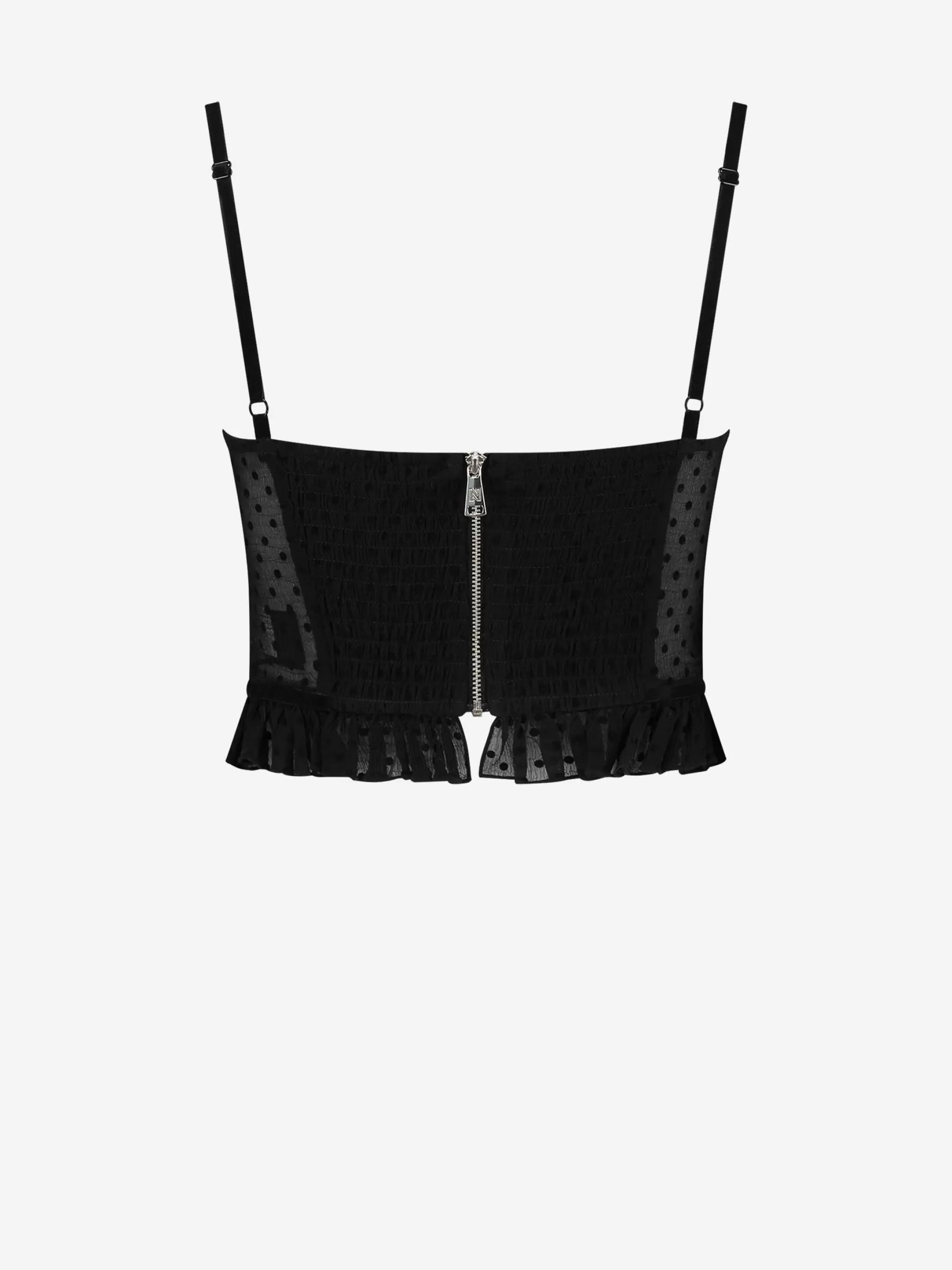 Hot NIKKIE Semitransparent Dotted crop top Black