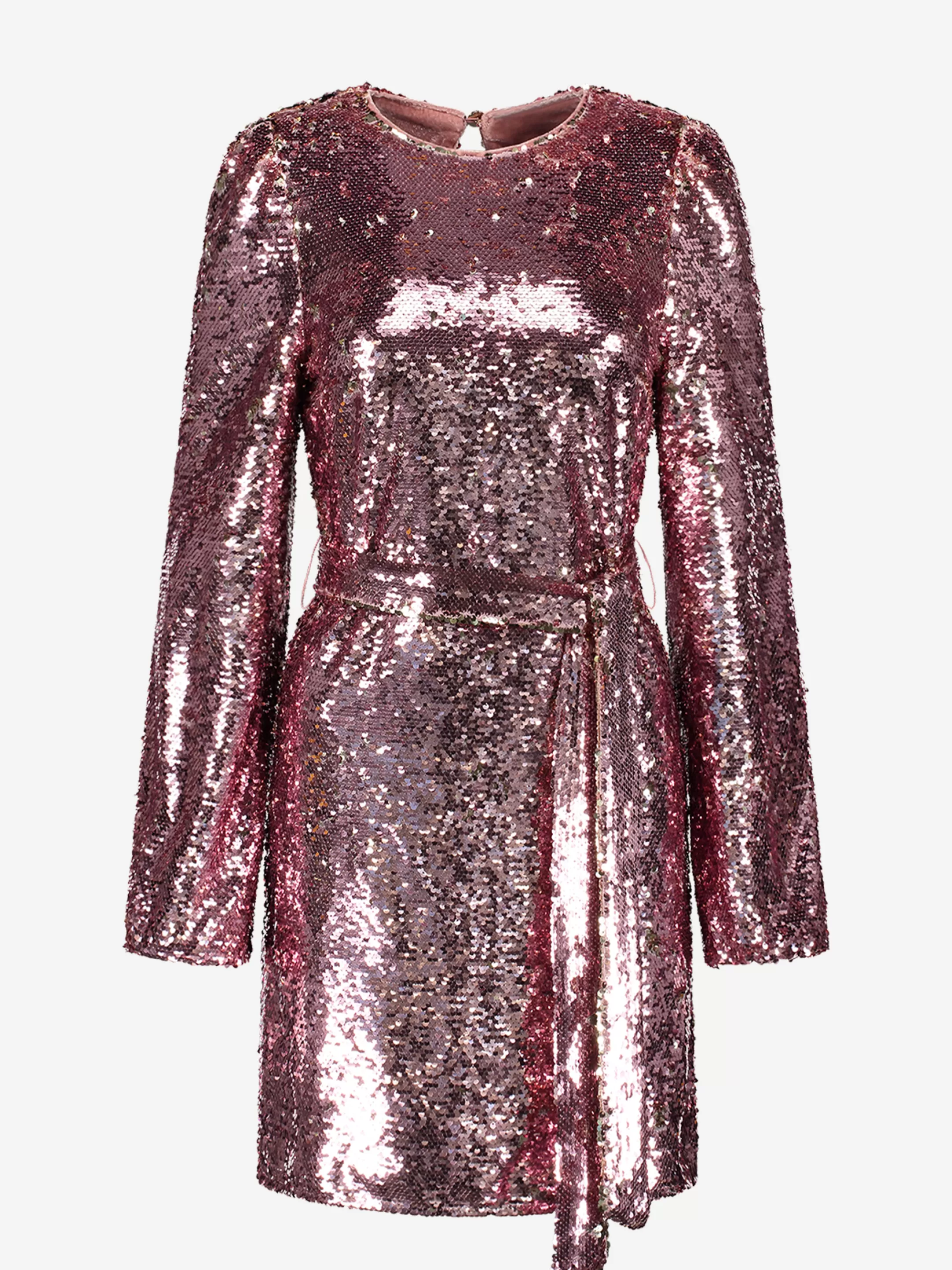 Sale NIKKIE Sequin dress with tie belt Sweet Pink