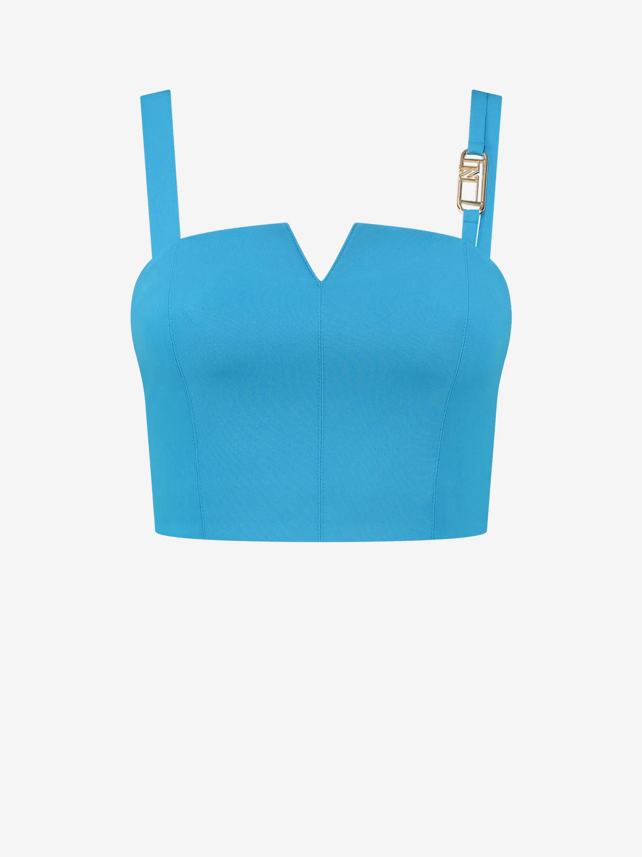 Fashion NIKKIE Short Fitted top with straps Dresden Blue