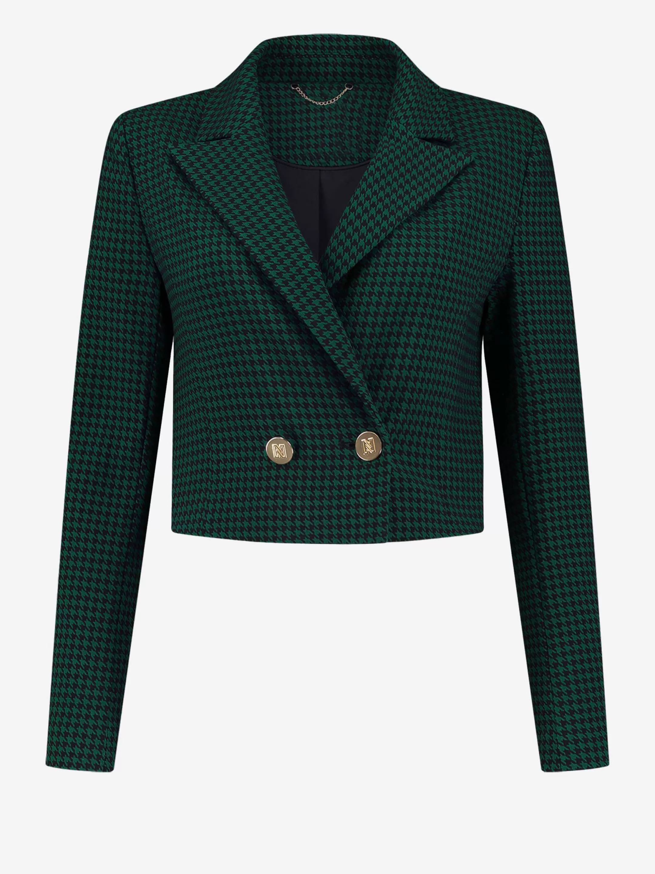 Online NIKKIE Short pied-de-poule blazer Black/Evergreen