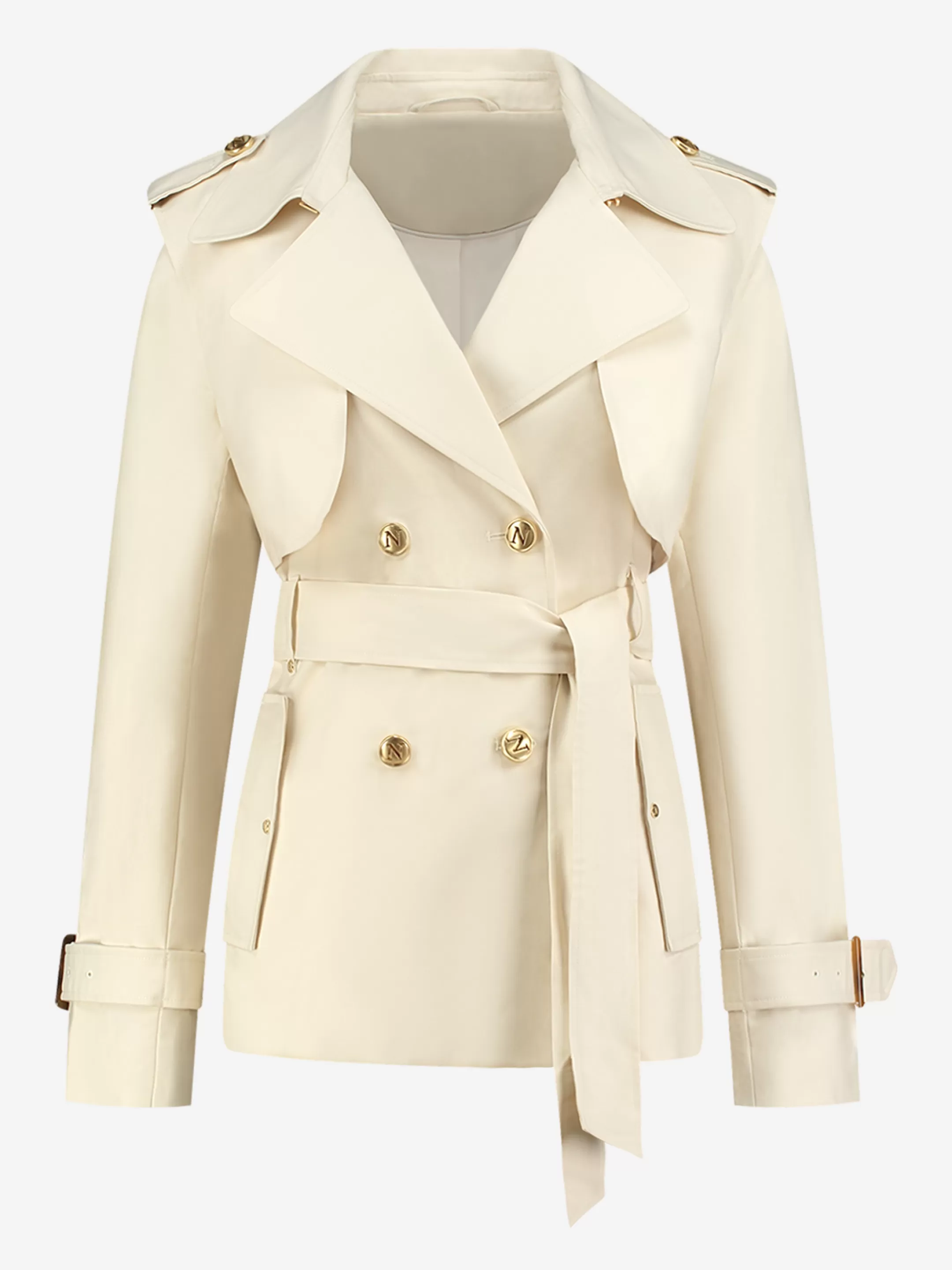 Shop NIKKIE Short Trenchcoat Pearl