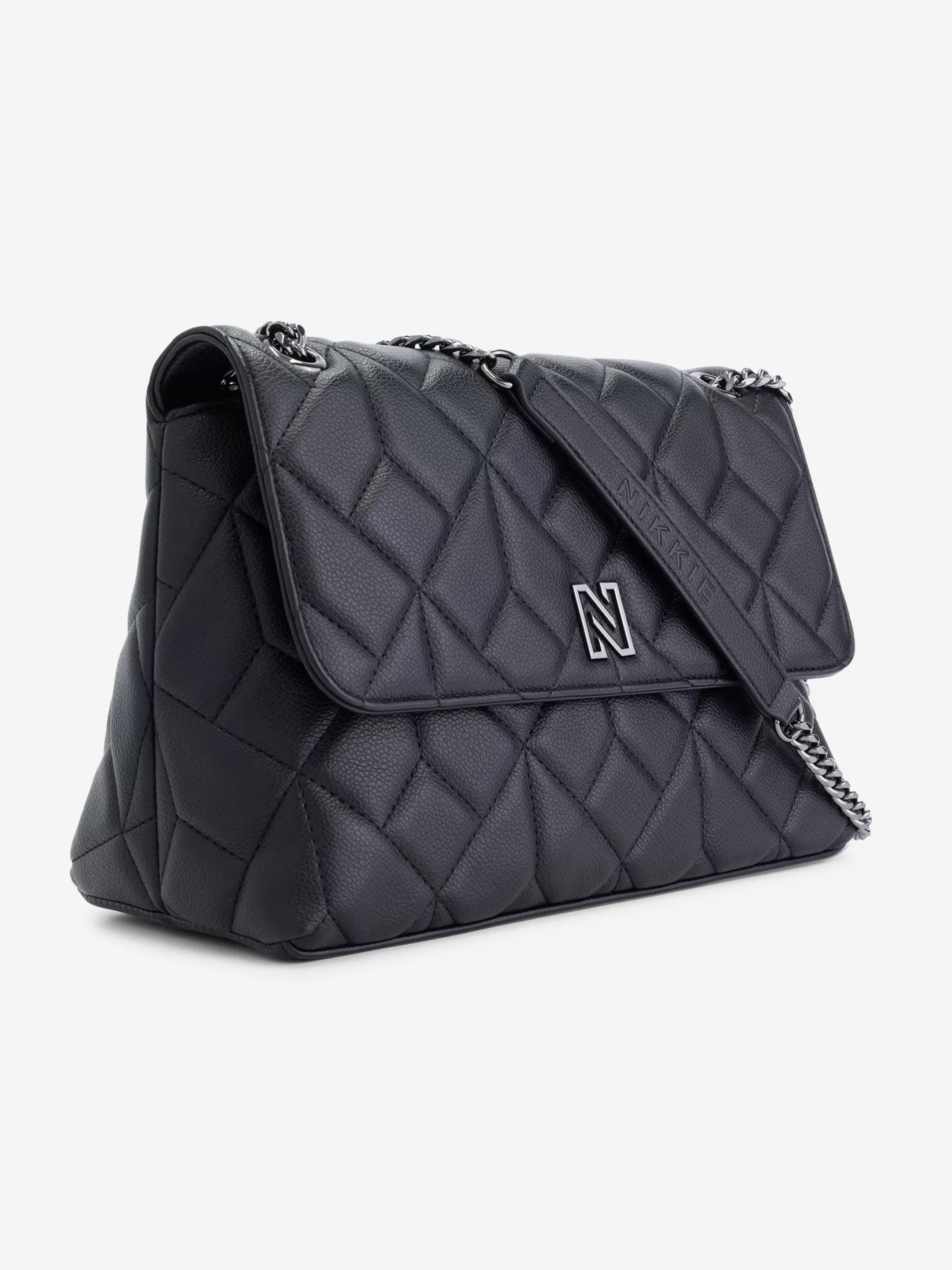 Sale NIKKIE Shoulderbag with chain Black/Gun Metal