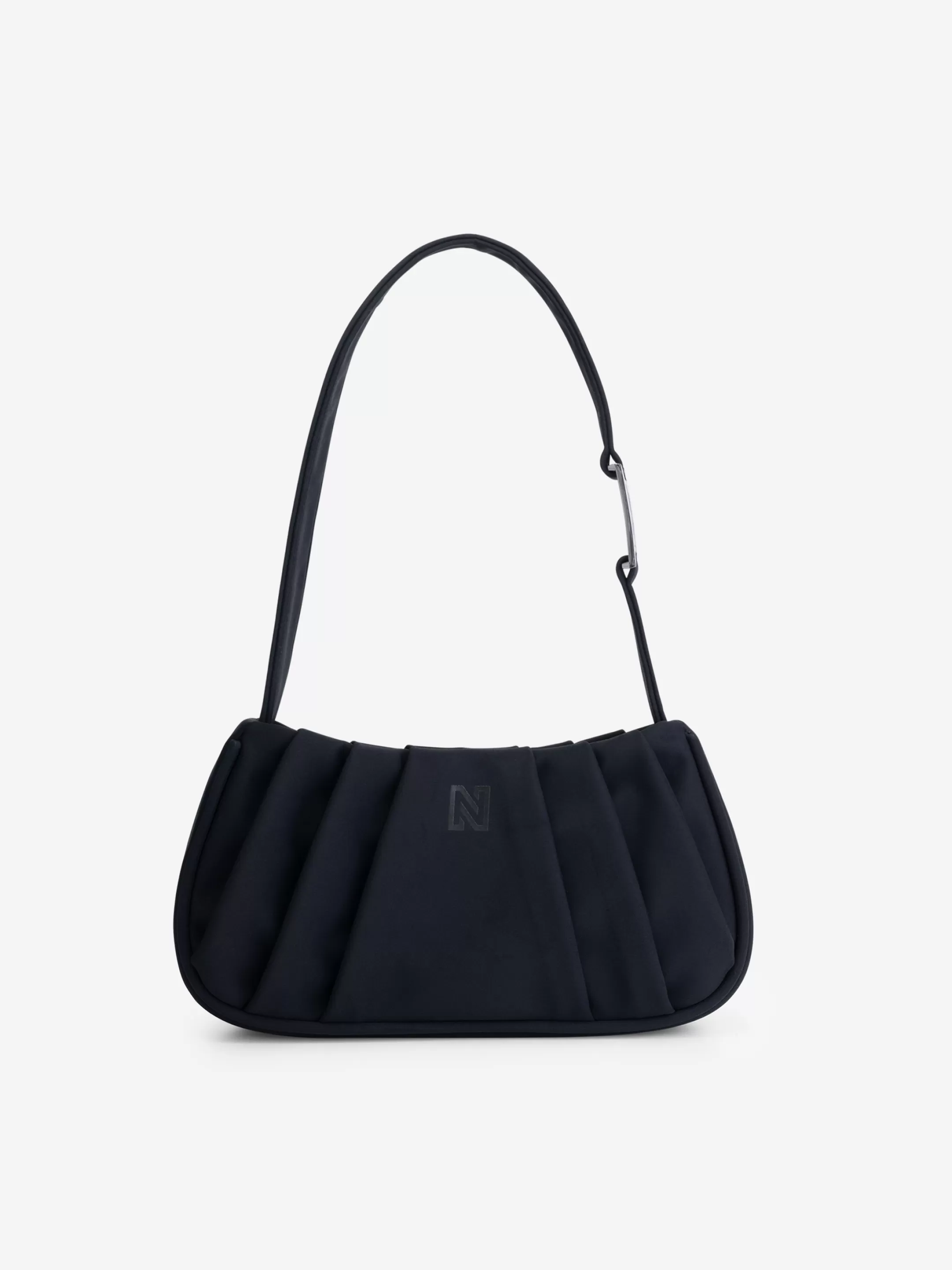Fashion NIKKIE Shoulderbag with N logo plate Black/Gun Metal