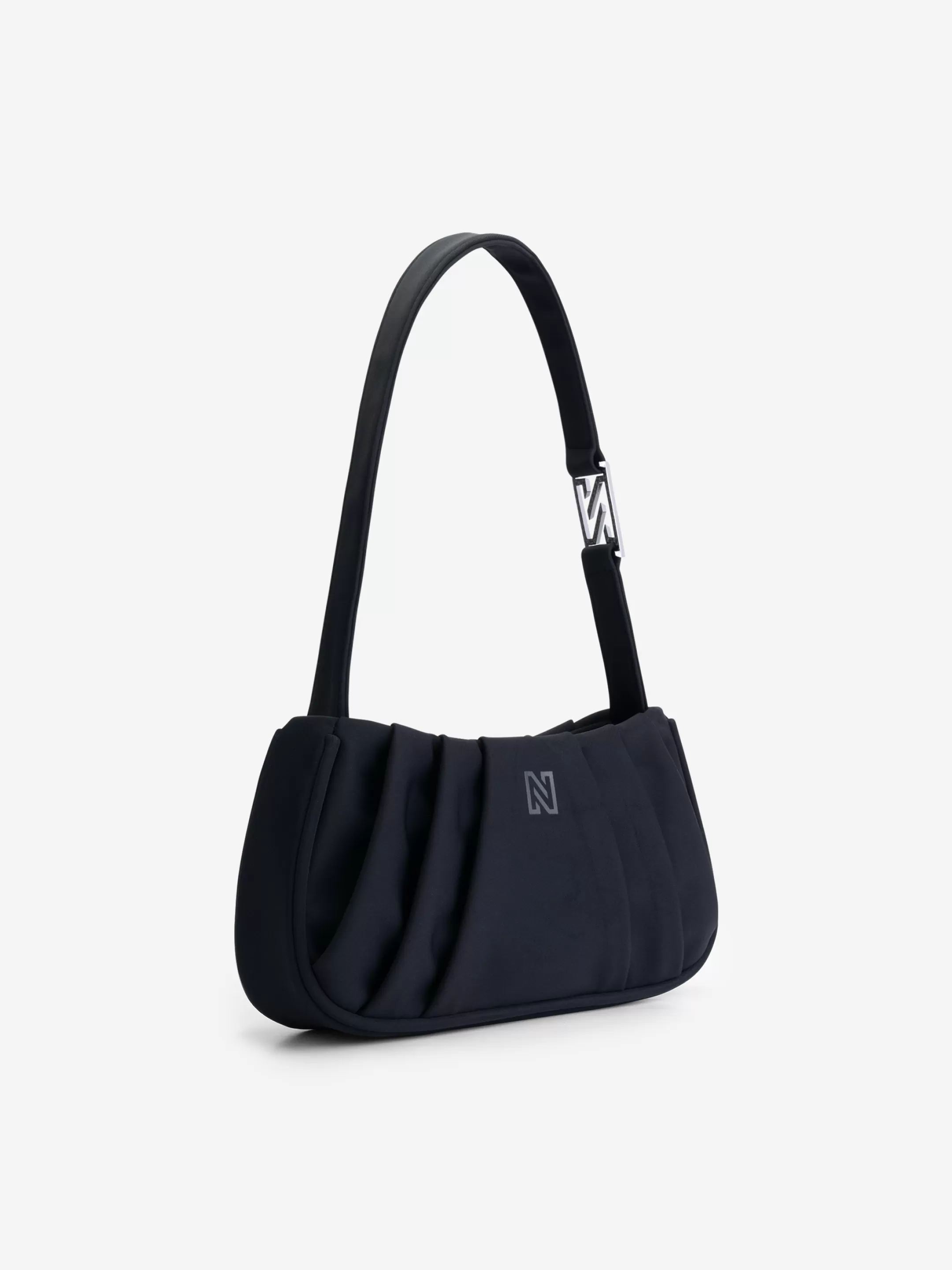 Fashion NIKKIE Shoulderbag with N logo plate Black/Gun Metal