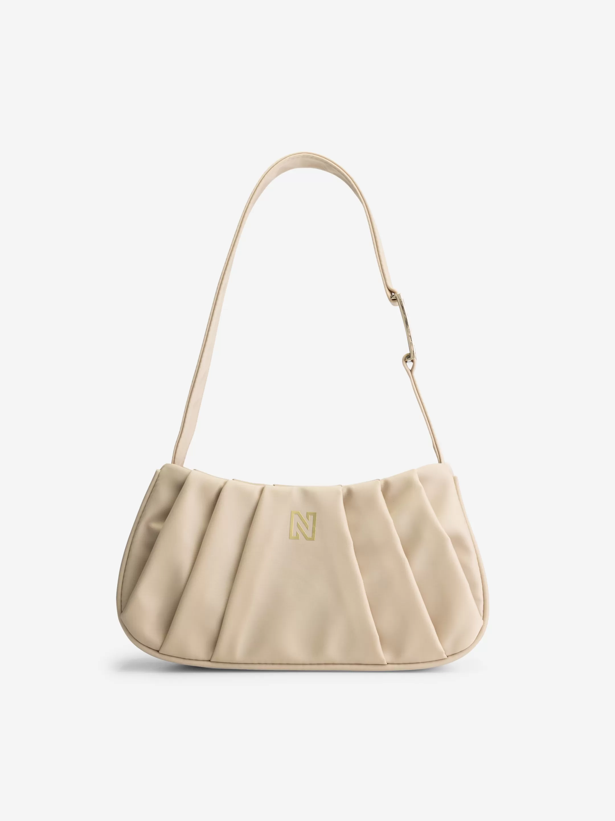 Cheap NIKKIE Shoulderbag with N logo plate Hummus/Gold
