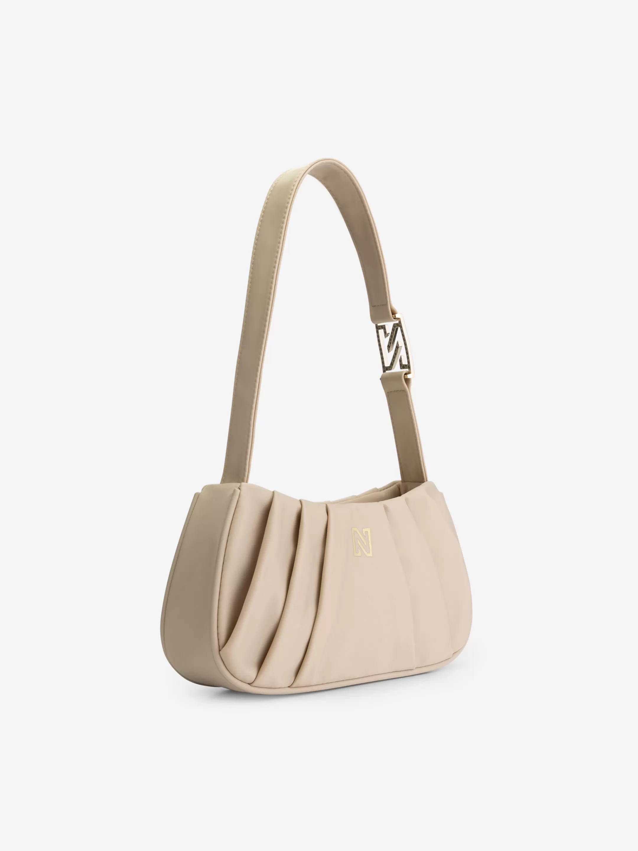 Cheap NIKKIE Shoulderbag with N logo plate Hummus/Gold