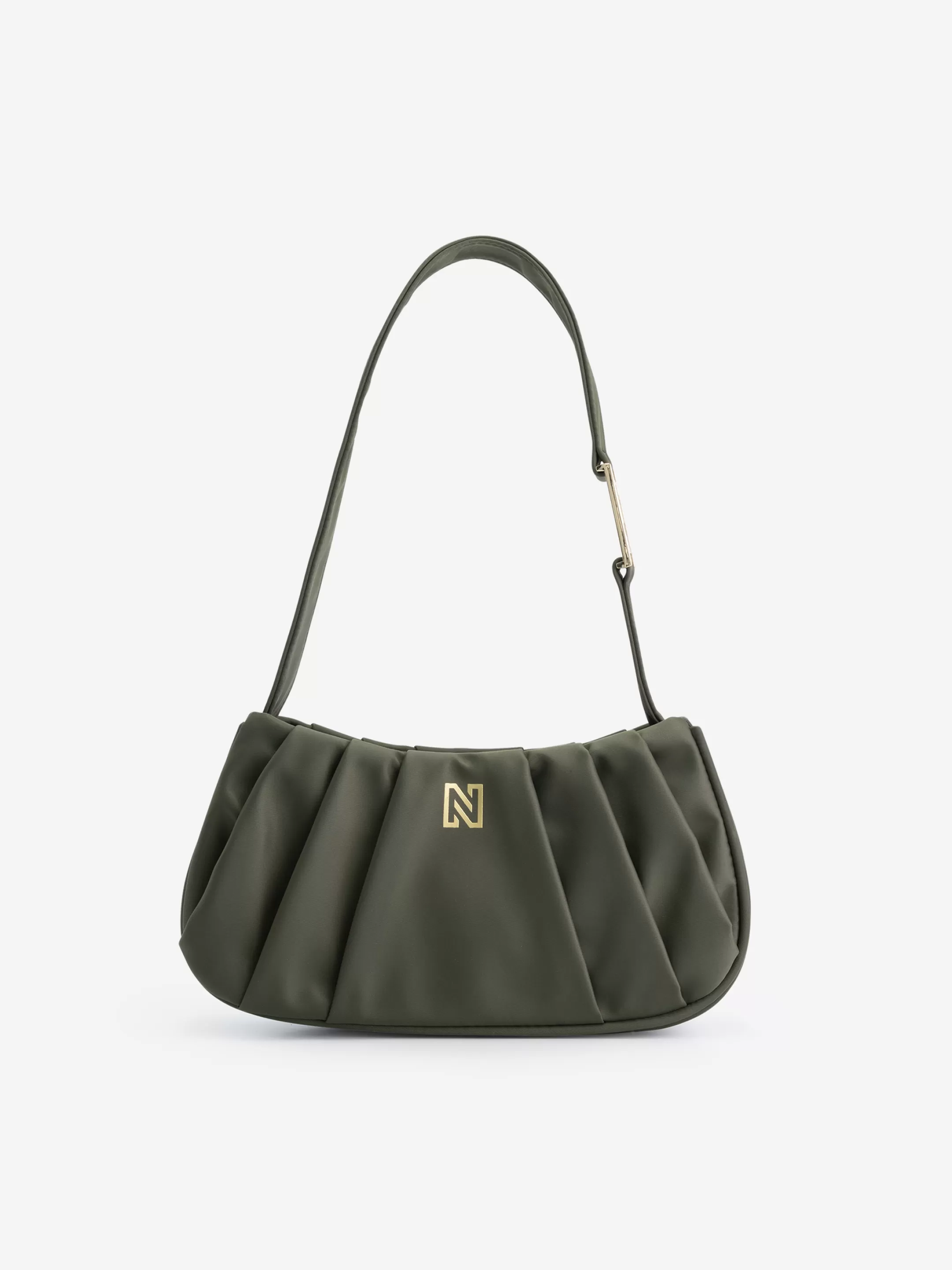 Outlet NIKKIE Shoulderbag with N logo plate Combat Green/Gold