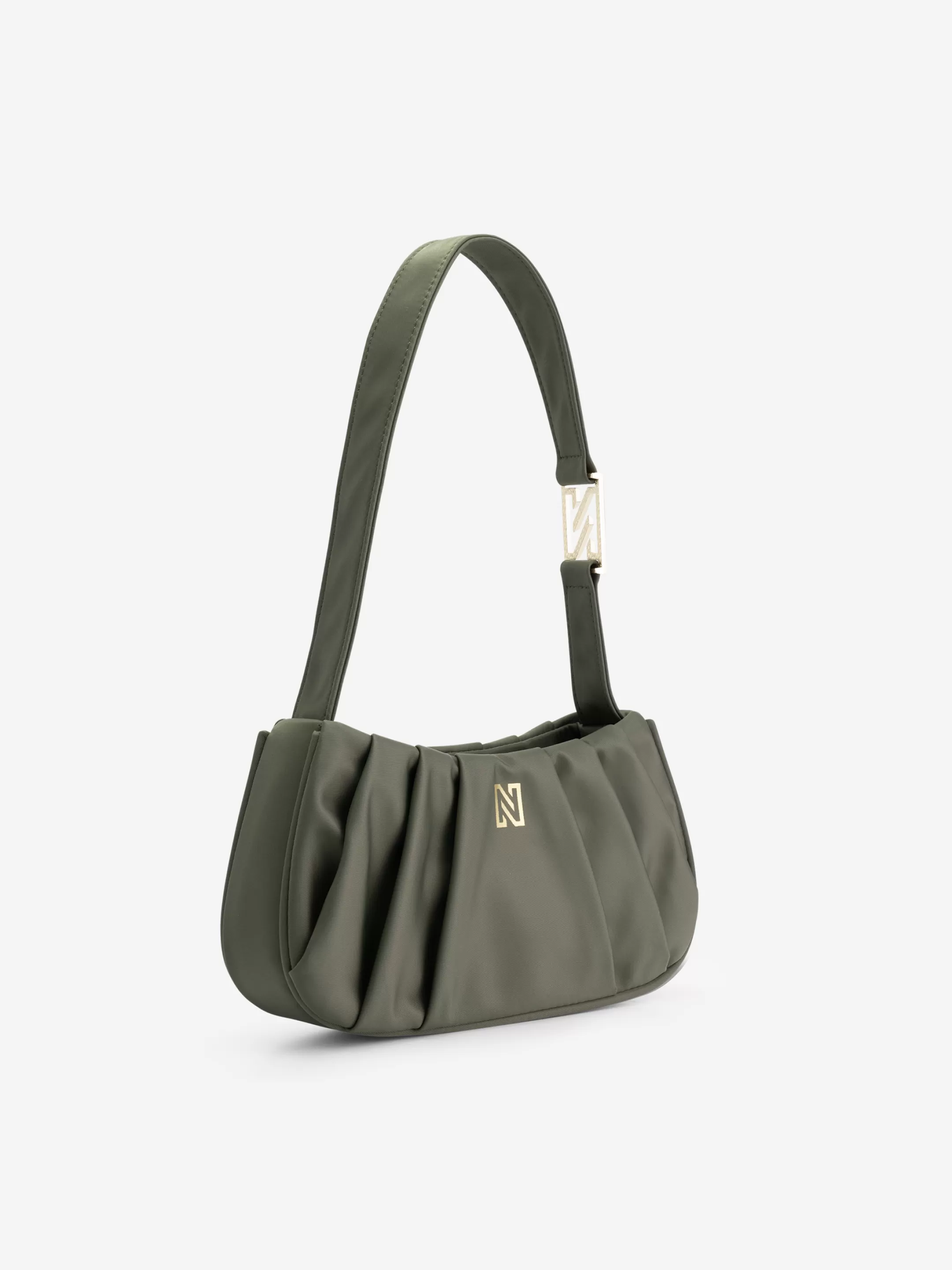 Outlet NIKKIE Shoulderbag with N logo plate Combat Green/Gold