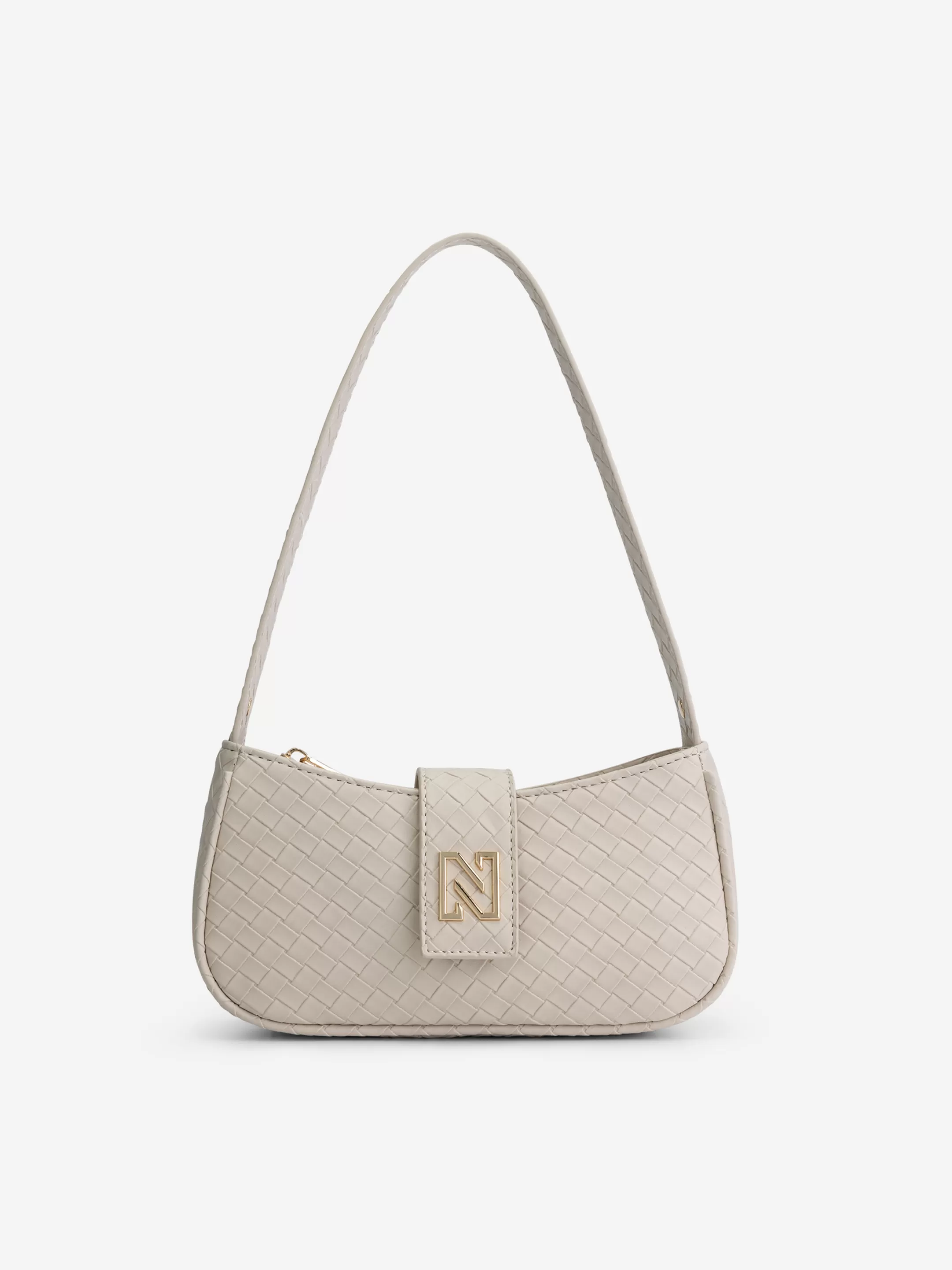 Fashion NIKKIE Small braided Shoulderbag Pearl/Gold