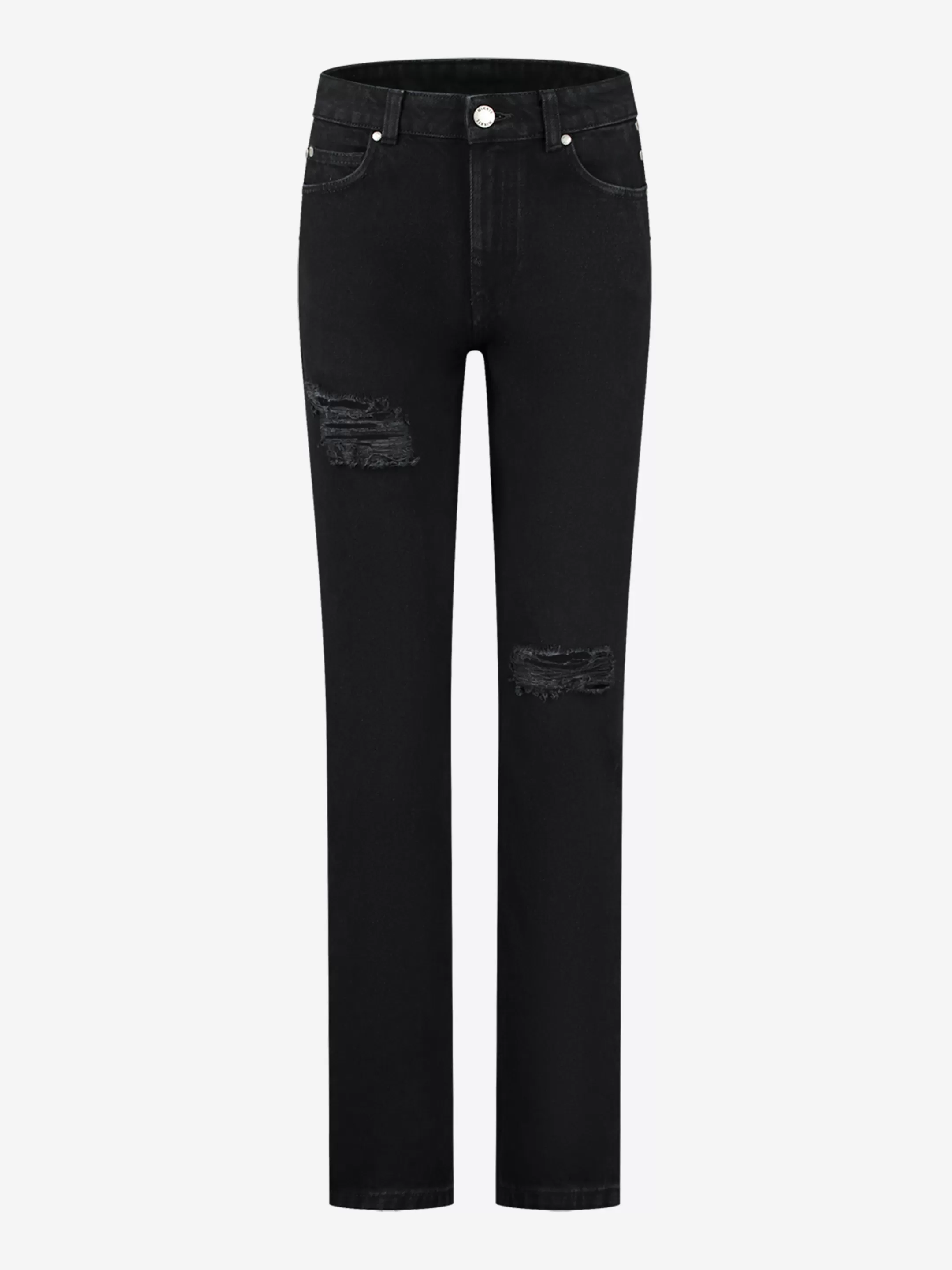 Hot NIKKIE Straight destroyed jeans with high rise Black