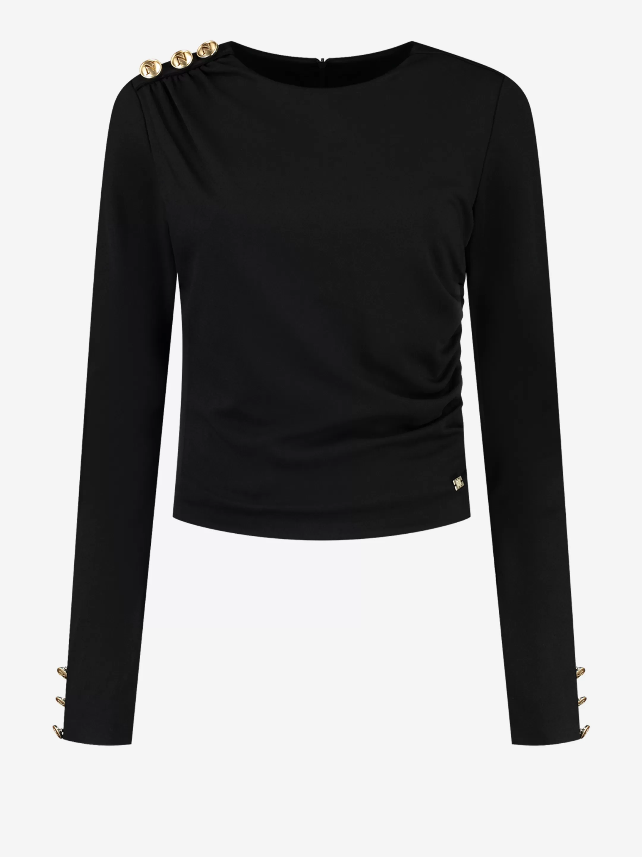 Online NIKKIE Top with Button detail Black