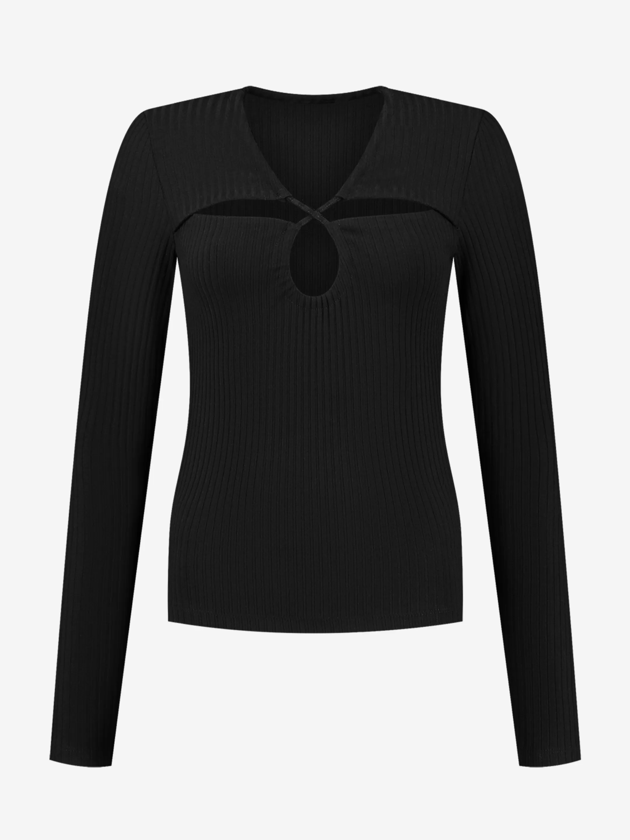Sale NIKKIE Top with drawstring cut out Black