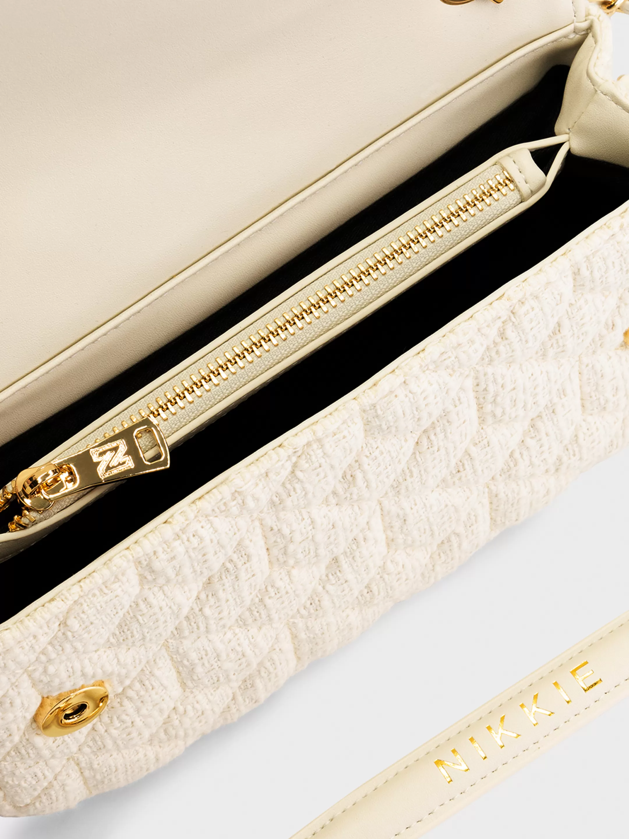Cheap NIKKIE Tweed bag Pearl