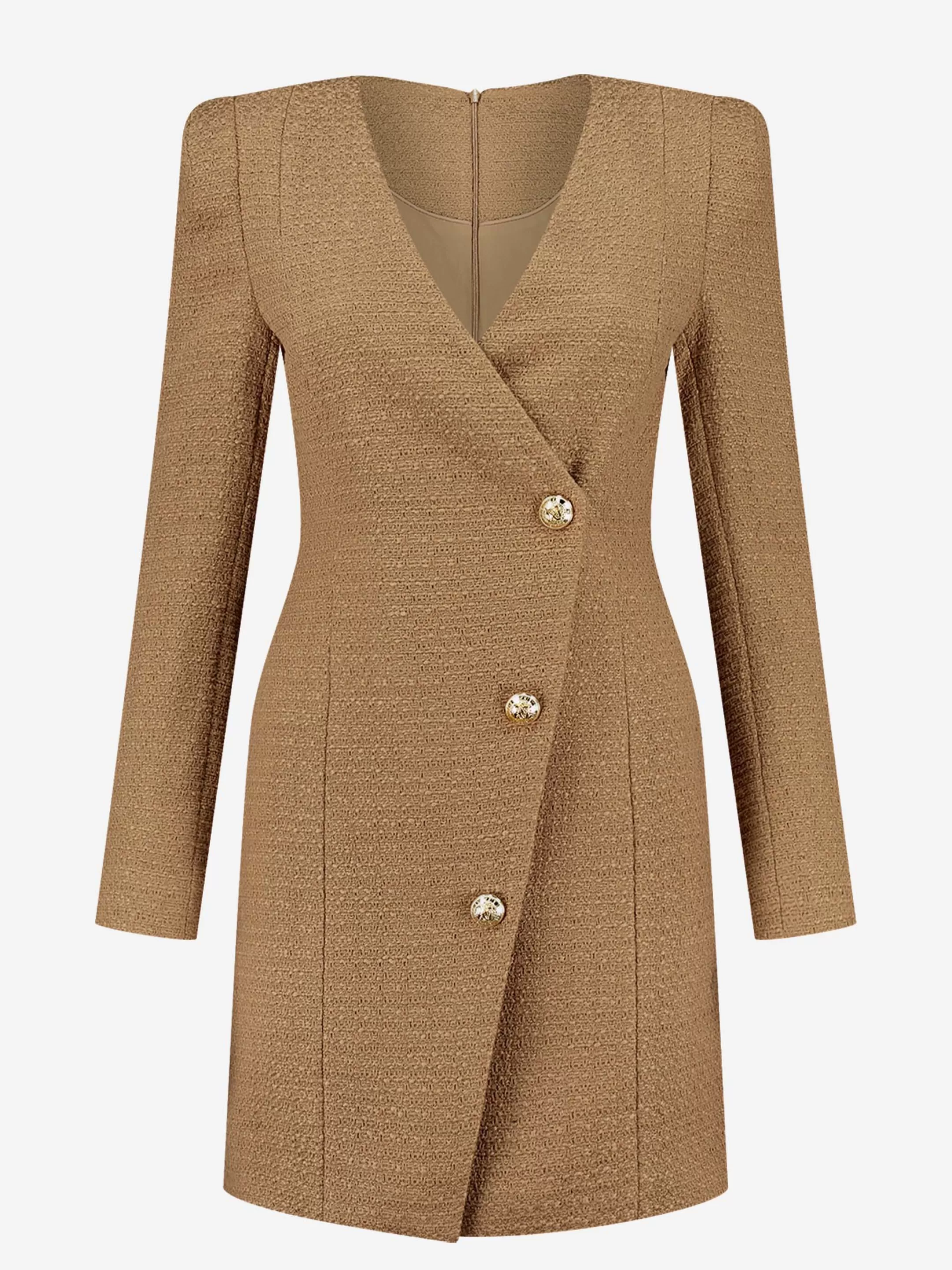 Outlet NIKKIE Tweed blazer dress Caramel