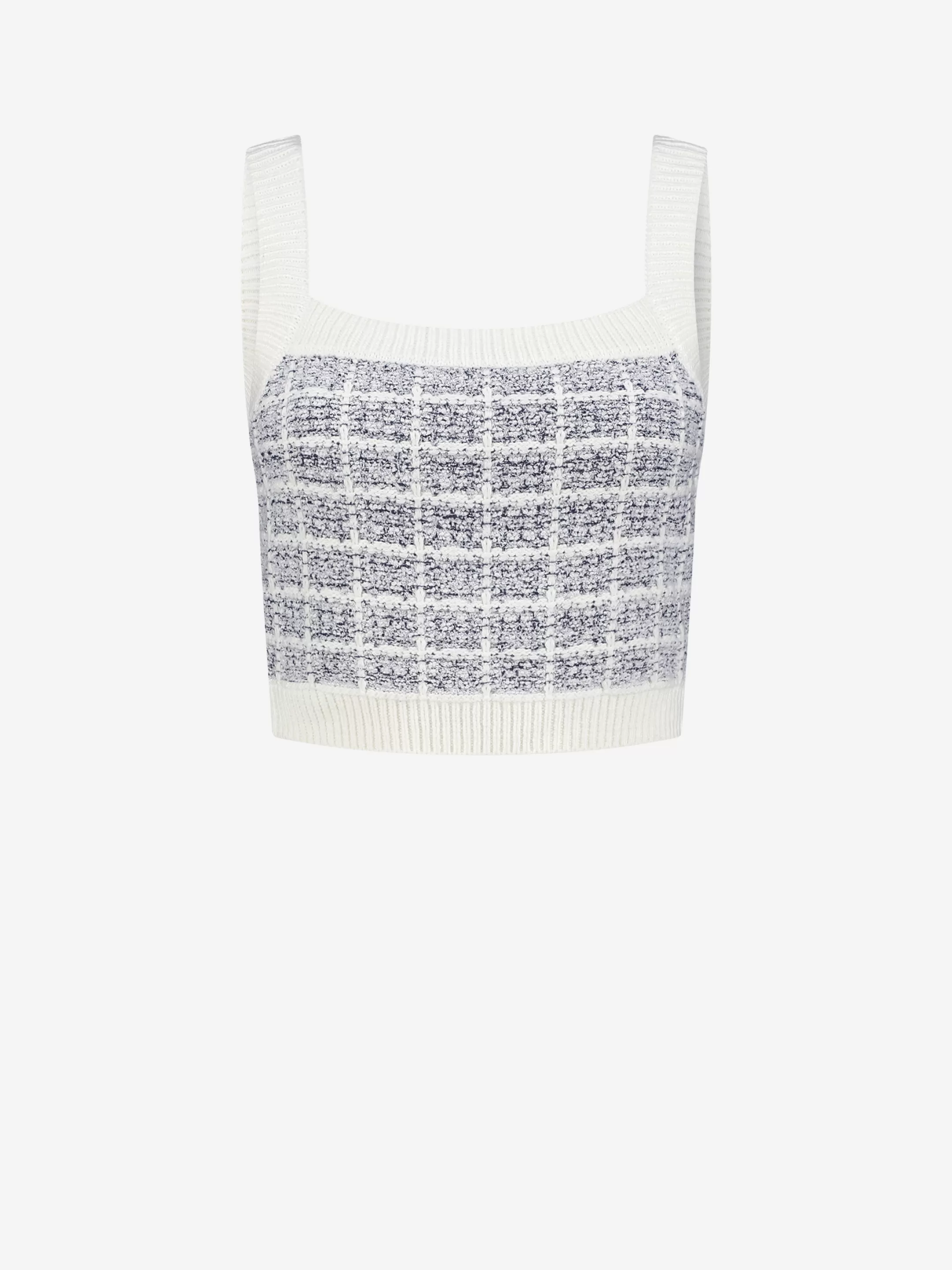 Cheap NIKKIE Tweed fitted cropped top Deep blue
