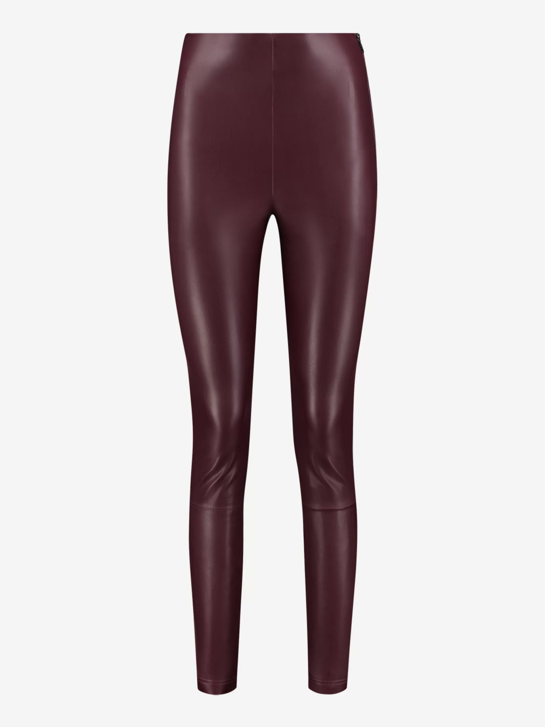 Online NIKKIE Vegan leather pants with high rise Deep Red