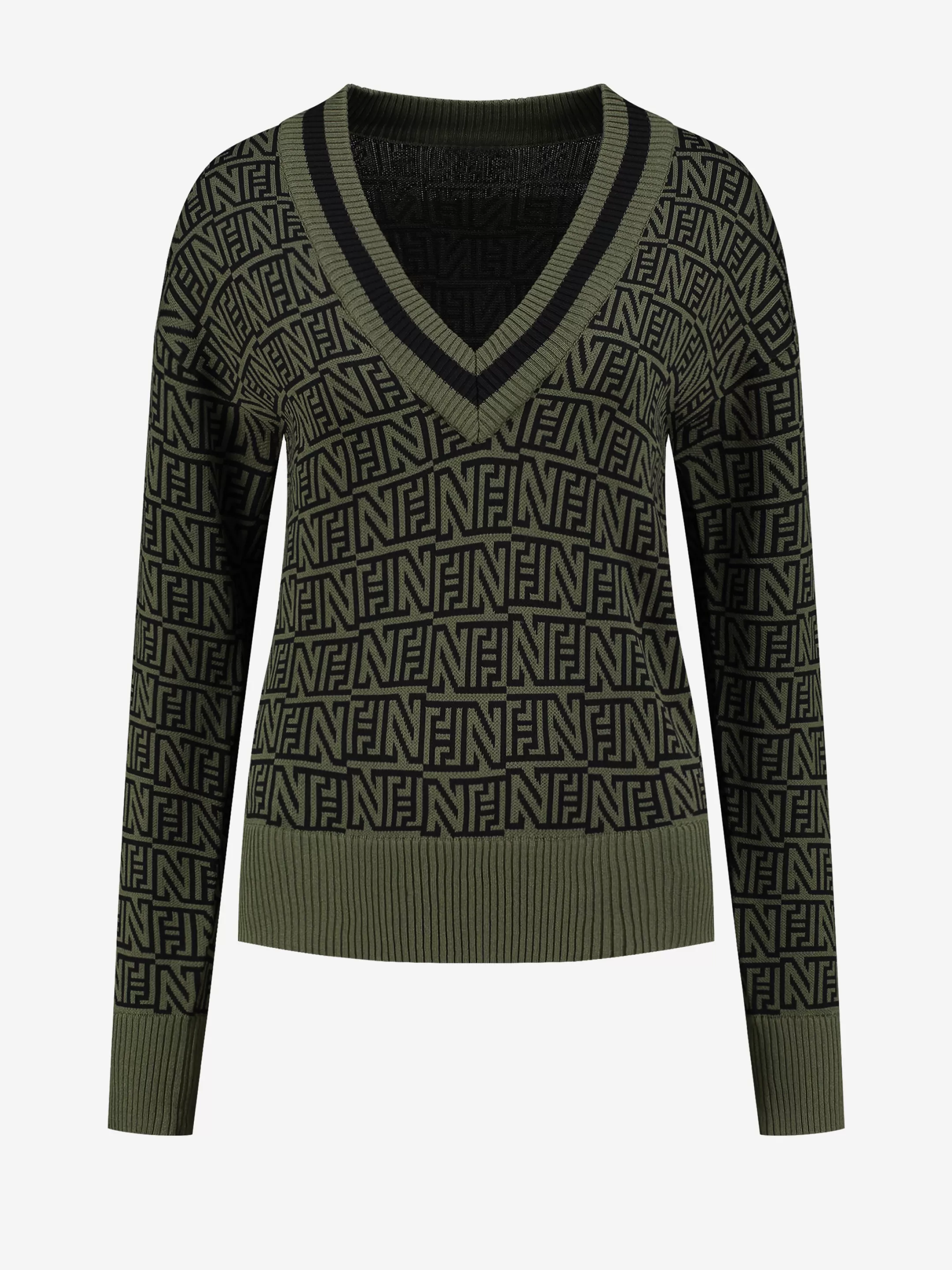 New NIKKIE V-neckline sweater Combat Green