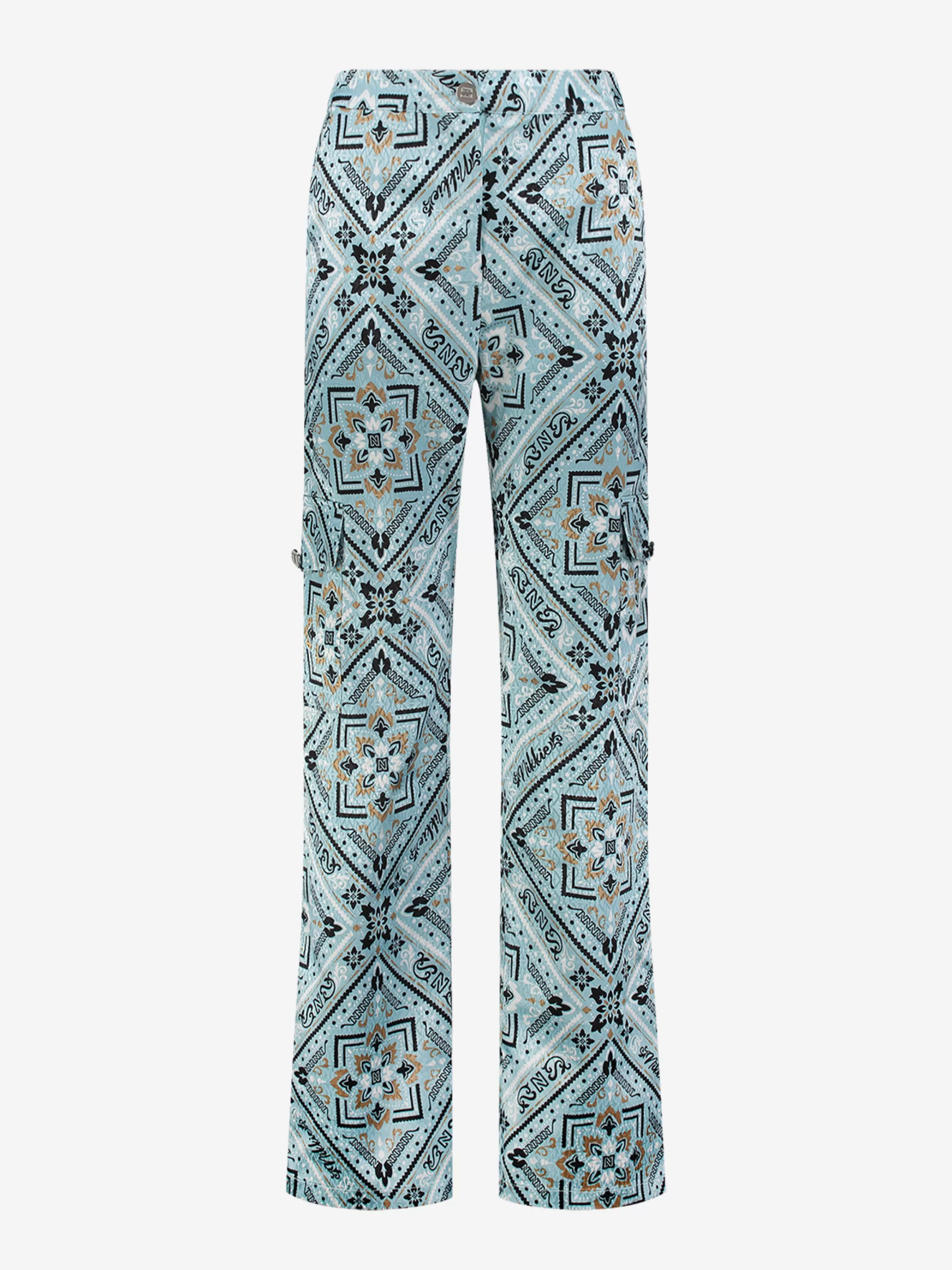 Fashion NIKKIE Wide leg trouser with print Pool/Black